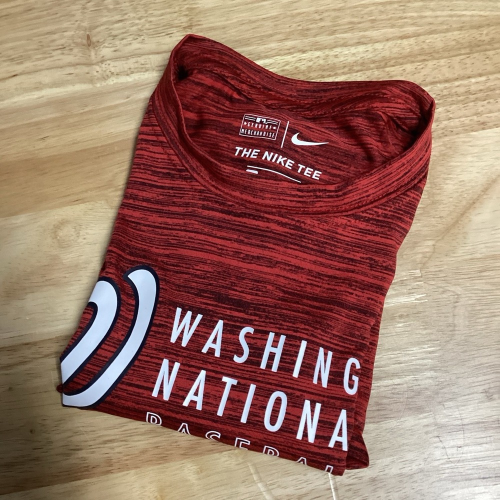 Boys Nike Washington Nationals Baseball Short Sleeved Performance Tee Red Small